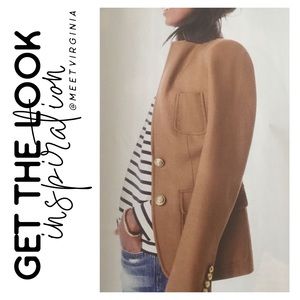 Preppy Camel Blazer w/ Navy Accent